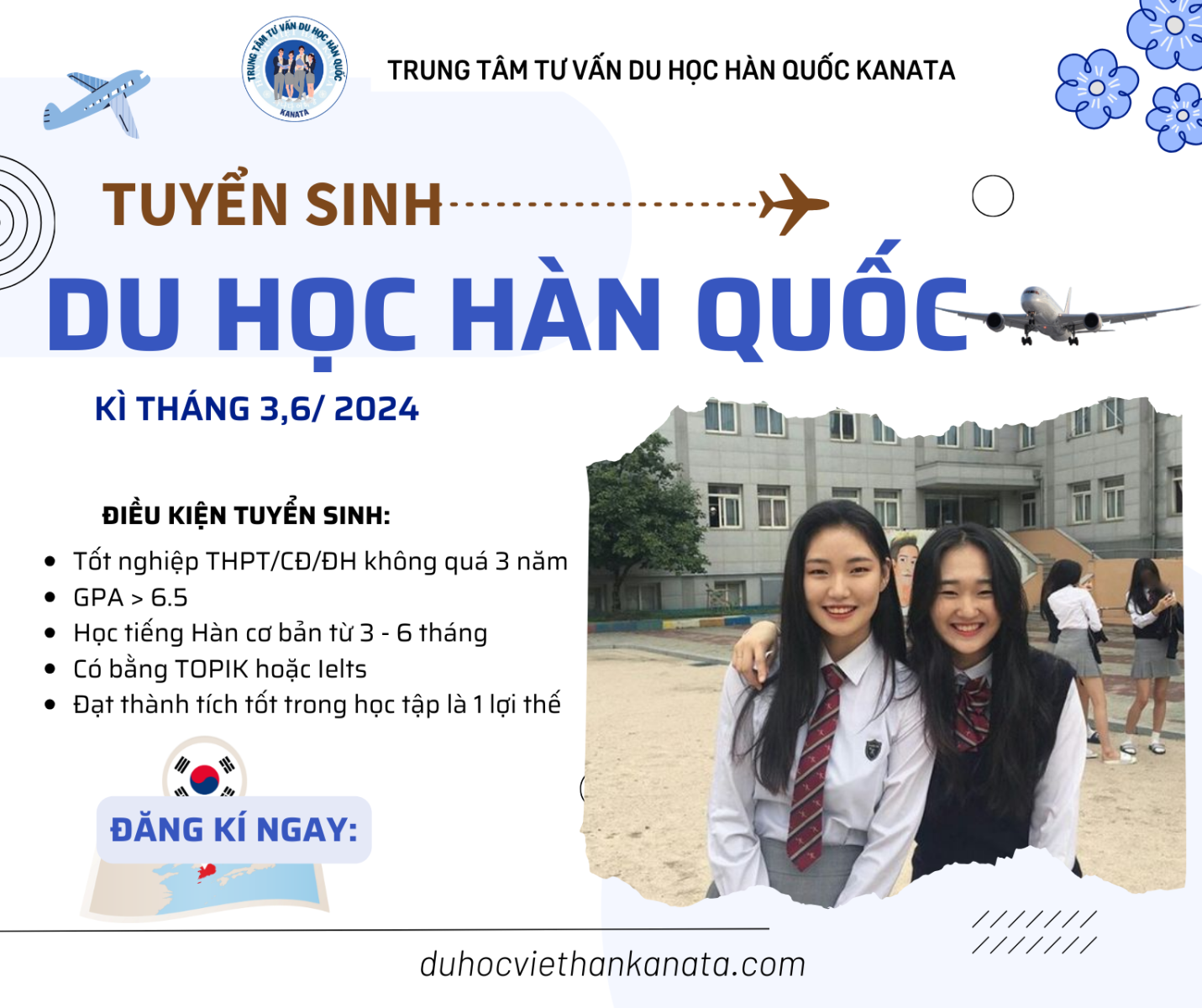 Tuyển sinh du học Hàn Quốc kì tháng 3 và tháng 6/2024