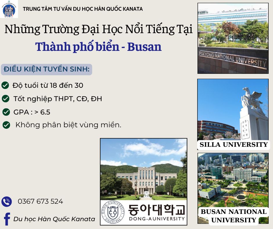 NHỮNG TRƯỜNG ĐẠI HỌC NỔI TIẾNG TẠI THÀNH PHỐ BIỂN - BUSAN